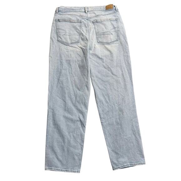 American Eagle Jeans Size 16 Highest Rise Baggy Straight Light Wash Denim - Picture 2 of 6